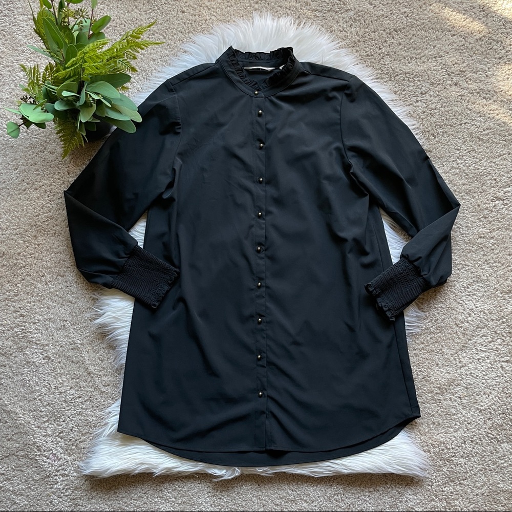 Soft Surroundings Ruffle Collar Blouse
